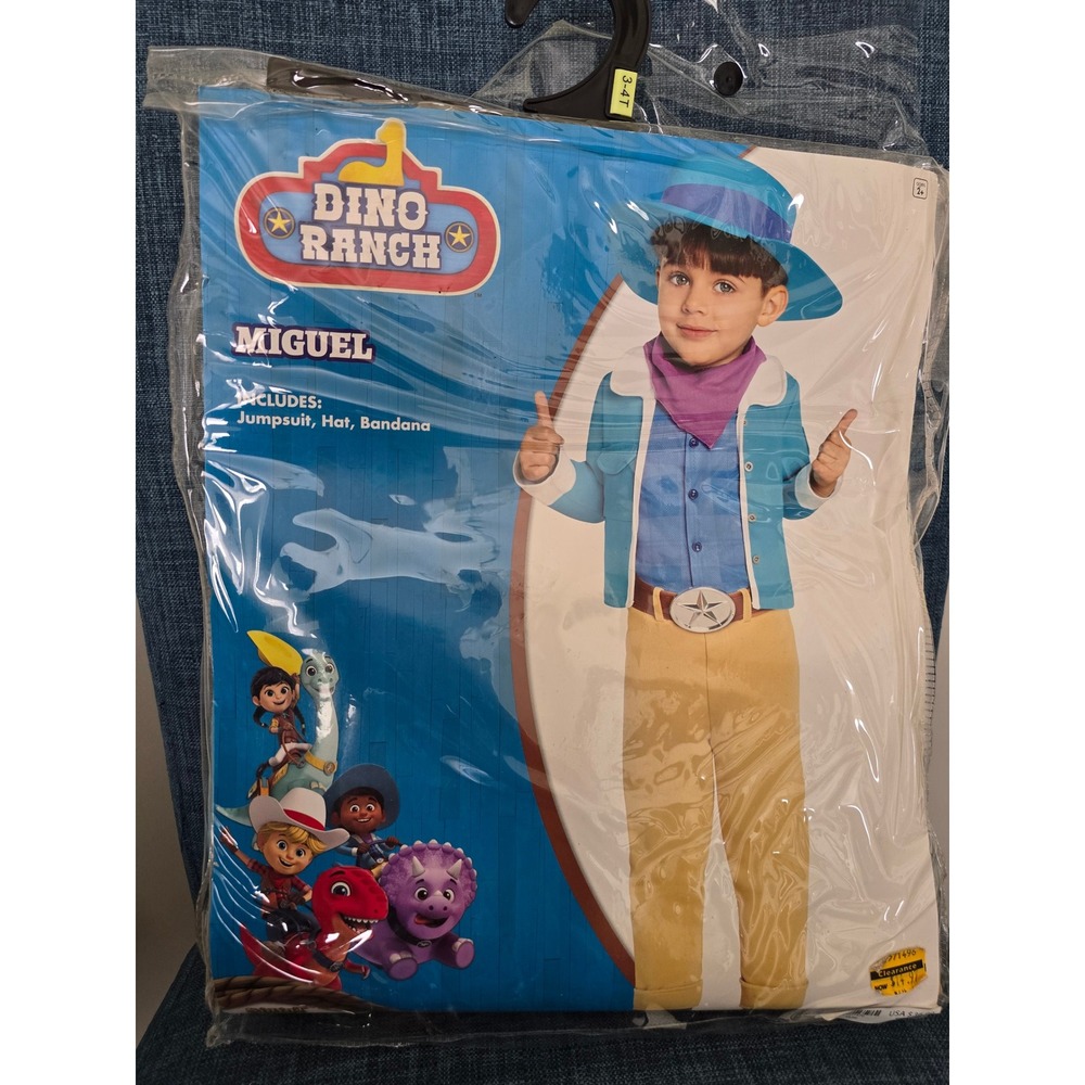 Dino Ranch Miguel Costume Toddler 3T-4T Spirit Halloween Jumpsuit Hat Bandana